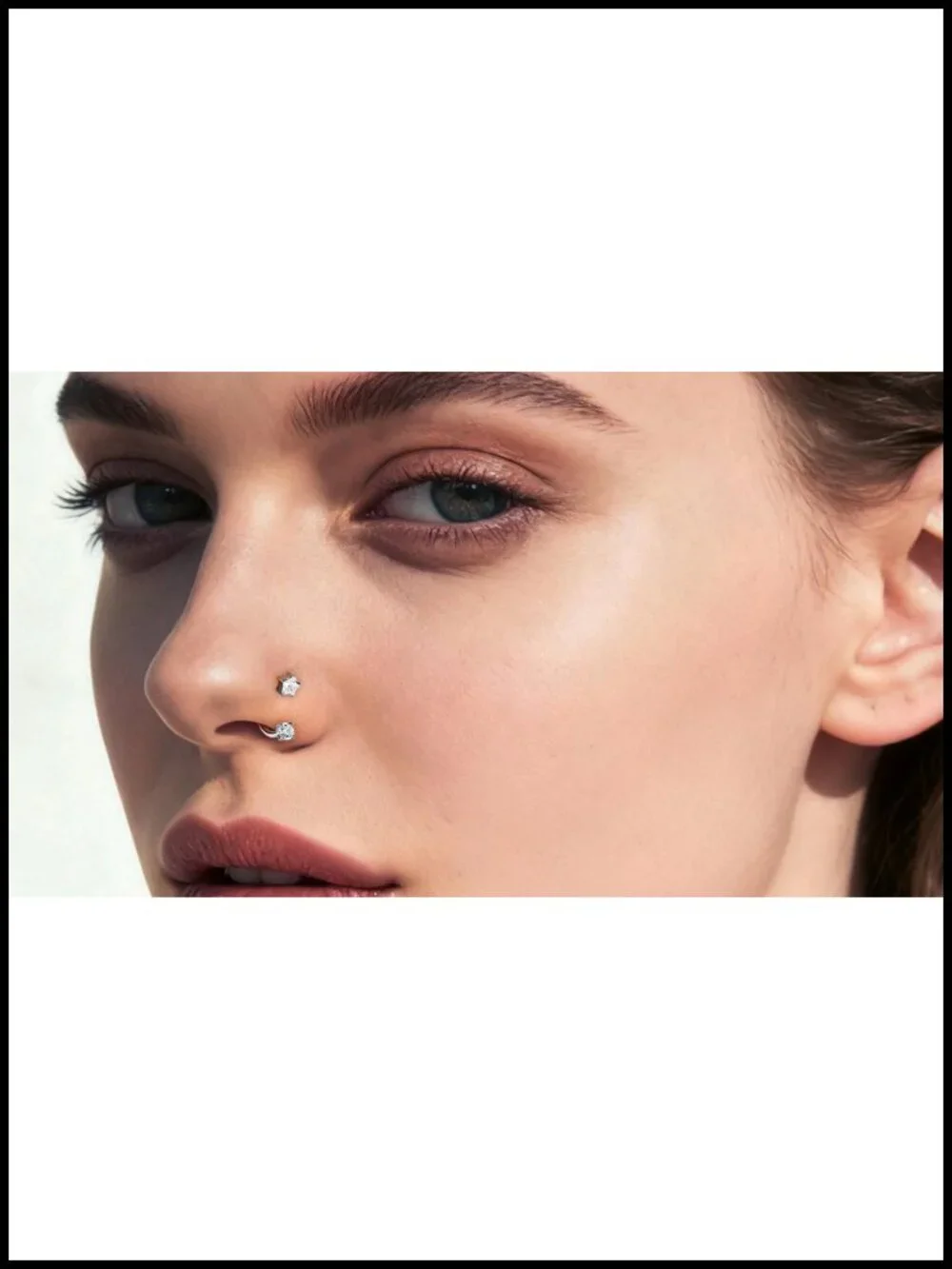 20G 7mm Star Horseshoe Nose Ring Threadless Surgical Steel Piercing Jewelry